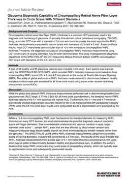 Journal Article Review – Glaucoma Diagnostics with Circumpapillary RNFL Thickness in Circle Scans