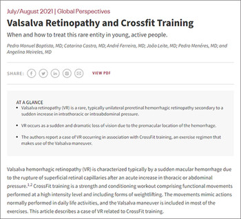 Valsalva retinopathy and CrossFit training